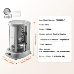 VEVOR Shawarma Grill Machine, Vertical Chicken Shawarma Cooker Machine Countertop, Electric Stainless Steel Broiler Gyro Rotisserie Oven Doner -Aesthtic Interiors GUEST 00043096 4057 4710 990d 6969a8a0f4c5