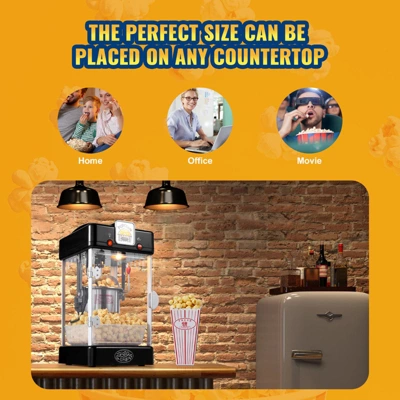 VEVOR Popcorn Maker, 300W Popcorn Popper Machine, 2.5 Oz Kettle Makes 4 QT Per Batch, Tabletop Popcorn Maker With PP Door, Includes 2 Scoops, Black 4 VEVOR Popcorn Maker, 300W Popcorn Popper Machine, 2.5 Oz Kettle Makes 4 QT Per Batch, Tabletop Popcorn Maker With PP Door, Includes 2 Scoops, Black - Image 4