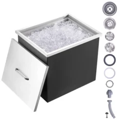 VEVOR Drop In Ice Chest, 21"L X 17"W X 18"H Stainless Steel Ice Cooler, Commercial Ice Bin With Cover, 40 Qt Outdoor Kitchen Ice Bar -Aesthtic Interiors GUEST 0047730e 6aef 469a a138 5ec8f5eeb0f5