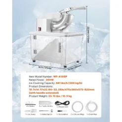VEVOR Commercial Ice Crusher 661LBS/H, 350W Electric Snow Cone Machine With 4 Blades, 1400RPM Stainless Steel Shaved Ice Machine, White 14 VEVOR Commercial Ice Crusher 661LBS/H, 350W Electric Snow Cone Machine With 4 Blades, 1400RPM Stainless Steel Shaved Ice Machine, White -Aesthtic Interiors GUEST 006687a5 b458 462d 88fb bd7c538f04ed