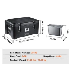 VEVOR Insulated Food Pan Carrier, 36Qt Capacity, Stackable Catering Hot Box With 3 Stainless Steel Pans, Top Load LLDPE Food Warmer, Black 14 VEVOR Insulated Food Pan Carrier, 36Qt Capacity, Stackable Catering Hot Box With 3 Stainless Steel Pans, Top Load LLDPE Food Warmer, Black -Aesthtic Interiors GUEST 0091a5f4 1ae6 47de a650 3beba7ebbb0f