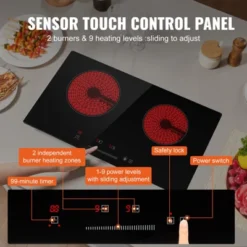 VEVOR Electric Cooktop, 24 Inch 2 Burners Built-in Electric Stove Top, 1800W Ceramic Top Radiant Cooktop With Glass Panel, Touch Control, Timer 10 VEVOR Electric Cooktop, 24 Inch 2 Burners Built-in Electric Stove Top, 1800W Ceramic Top Radiant Cooktop With Glass Panel, Touch Control, Timer -Aesthtic Interiors GUEST 00d77a3b 4e85 4abc 946b 24a938dc0244