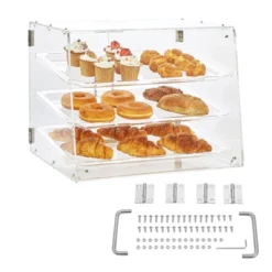 VEVOR Pastry Display Case, 3-Tier Commercial Countertop Bakery Display Case, Acrylic Display Box With Rear Door Access ,20.7"x14.2"x16.3" -Aesthtic Interiors GUEST 011ada79 02fe 4432 8903 a23bfbe6f83d