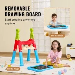 VEVOR Art Easel For Kids, 2-in-1 Double-Sided Kid's Art Easel With Magnetic Whiteboard & Chalkboard, Adjustable Standing Rotatable Drawing Board -Aesthtic Interiors GUEST 01400bac 8785 4309 9a74 ba10cadf92fa