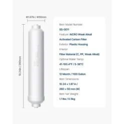 VEVOR Remineralization Filter, 1100 Gallons Remineralization Water Filter Replacement, 1/4" Quick Connect Mineral Filter, White 14 VEVOR Remineralization Filter, 1100 Gallons Remineralization Water Filter Replacement, 1/4" Quick Connect Mineral Filter, White -Aesthtic Interiors GUEST 0197f33f f1a0 40cc a99c 0716960b9848