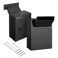 VEVOR Through The Wall Drop Box, Heavy Duty Steel Through The Wall Mailbox With 2.8-7.9" 13" Combination Lock, 13x7x17" Mail Drop Box, Black -Aesthtic Interiors GUEST 01b3f139 1e04 4ad2 a7f2 07dac7062ee7