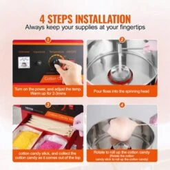 VEVOR Electric Cotton Candy Machine With Cart, 1000W Commercial Candy Floss Maker With Stainless Steel Bowl, Sugar Scoop And Drawer,Red -Aesthtic Interiors GUEST 01be0db3 d7c0 400d b7ca 6a6823f65778