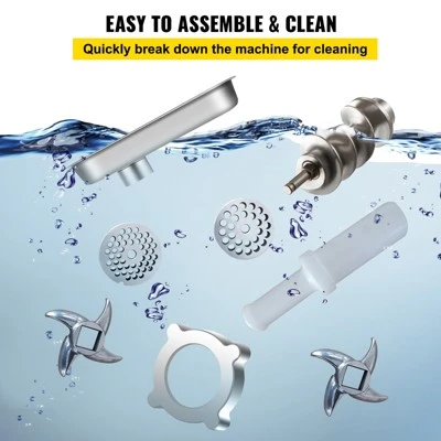 VEVOR Commercial Stainless Steel 450lbs Meat Grinder Blade Plate Sausage Stuffer FDA, Silver 3 VEVOR Commercial Stainless Steel 450lbs Meat Grinder Blade Plate Sausage Stuffer FDA, Silver - Image 3