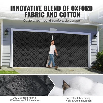 VEVOR Garage Door Screen For Winter, 16x7FT, Garage Door Insulation Kit, Magnetic Thermal Insulated Door Curtain With 300D Oxford Fabric, Black 3 VEVOR Garage Door Screen For Winter, 16x7FT, Garage Door Insulation Kit, Magnetic Thermal Insulated Door Curtain With 300D Oxford Fabric, Black - Image 3