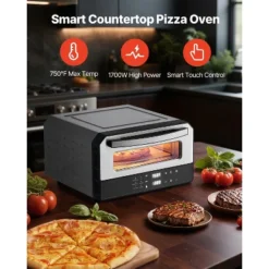 VEVOR Electric Pizza Oven, Smart Pizzas Maker Indoor With 5 Preset, 12-Inch Countertop Pizza Cooker W/ Touch Srceen, 750℉ Max Temp, Silver&Grey -Aesthtic Interiors GUEST 0242dd5a 00ff 4e0d 925a 62c8f4965cd1