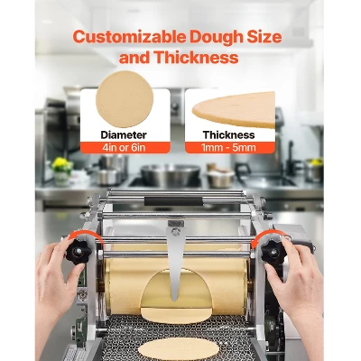 VEVOR Electric Tortilla Maker, Automatic Corn Tortilla Making Machine With Non-Stick Coating And Two Molds(4 In + 6 In), Silver 3 VEVOR Electric Tortilla Maker, Automatic Corn Tortilla Making Machine With Non-Stick Coating And Two Molds(4 In + 6 In), Silver - Image 3