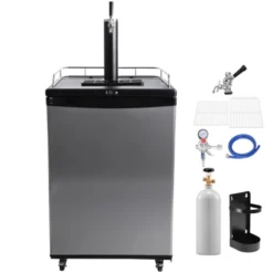 VEVOR Beer Kegerator, Single Tap Draft Beer Dispenser, Full Size Keg Refrigerator With Shelves, CO2 Cylinder, Drip Tray & Rail, Silver -Aesthtic Interiors GUEST 02f0aa4d f794 44ea bb00 3deee2245736
