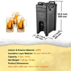 VEVOR Insulated Beverage Dispenser, 5 Gallon, Food-grade LDPE Hot And Cold Beverage Server, Thermal Drink Dispenser Cooler -Aesthtic Interiors GUEST 03760fc9 375e 48ed a090 cdf4b30e4942