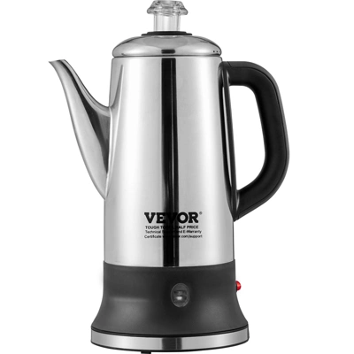 VEVOR 12-Cup Electric Percolator Coffee Pot, 304 Stainless Steel Coffee Percolator With Keep Warm Function & Heat-Resistant Handle 8 VEVOR 12-Cup Electric Percolator Coffee Pot, 304 Stainless Steel Coffee Percolator With Keep Warm Function & Heat-Resistant Handle - Image 8