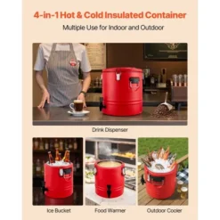 VEVOR Insulated Beverage Dispenser, 8 Gal/30.3L Thermal Hot And Cold Drink Server Dispenser With Spigot, Food-Grade Cooler Jug, Red -Aesthtic Interiors GUEST 042685b6 d690 4fdd b1ef f509501d419b