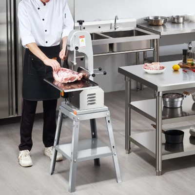 VEVOR Electric Meat Saw, 850W Stainless Vertical Cutter, 19.1"x15" Workbench, 7.09" Cutting Thickness, Includes 5 Blades 1 VEVOR Electric Meat Saw, 850W Stainless Vertical Cutter, 19.1"x15" Workbench, 7.09" Cutting Thickness, Includes 5 Blades