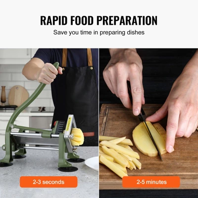 VEVOR French Fry Cutter, Potato Slicer With 1/2-Inch Stainless Steel Blade, Manual Potato Cutter Chopper With Suction Cups, Great For Potato 4 VEVOR French Fry Cutter, Potato Slicer With 1/2-Inch Stainless Steel Blade, Manual Potato Cutter Chopper With Suction Cups, Great For Potato - Image 4