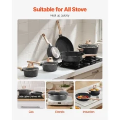 VEVOR 17 Piece Pots And Pans Set Nonstick, Granite Cookware Set, Induction Cookwares, Kitchen RV Cooking Sets, Black 9 VEVOR 17 Piece Pots And Pans Set Nonstick, Granite Cookware Set, Induction Cookwares, Kitchen RV Cooking Sets, Black -Aesthtic Interiors GUEST 04d2118d 8325 446a b4a4 763c2929e1d0