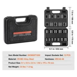 VEVOR 3/8" Drive Impact Socket Set, 12 Piece Shallow Socket Set SAE 5/16"-1", 6 Point Cr-Mo Alloy Steel For Auto Repair,BLACK 14 VEVOR 3/8" Drive Impact Socket Set, 12 Piece Shallow Socket Set SAE 5/16"-1", 6 Point Cr-Mo Alloy Steel For Auto Repair,BLACK -Aesthtic Interiors GUEST 04dac8a7 6b16 4264 975f 5ec23fb6affa