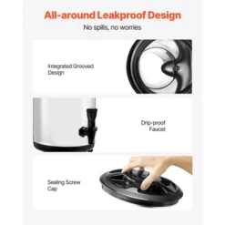 VEVOR Insulated Beverage Dispenser, 2.4 Gal/9.2L Stainless Steel Thermal Drink Server With Spigot & Temp Display, For Hot And Cold Drinks, Silver -Aesthtic Interiors GUEST 05d3ee97 6e1b 4442 b2d2 5bfcf9016338