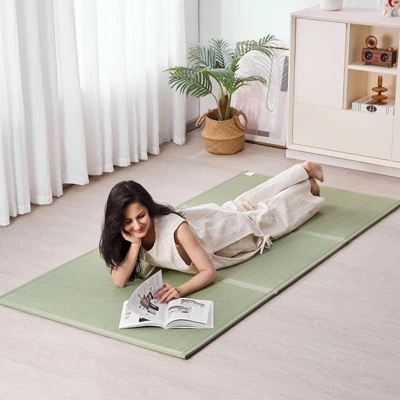VEVOR Japanese Tatami Mat, Full Size Foldable Japanese Tatami Mattress( Natural Rush Grass), Japanese Floor Mattress With Non-Slip Backing, Green 1 VEVOR Japanese Tatami Mat, Full Size Foldable Japanese Tatami Mattress( Natural Rush Grass), Japanese Floor Mattress With Non-Slip Backing, Green