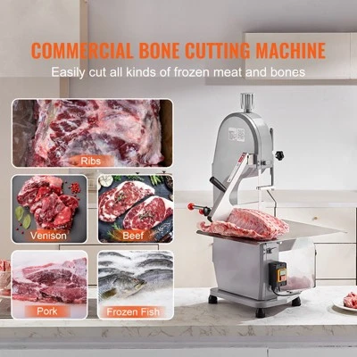 VEVOR Electric Meat Bandsaw, 1100W Stainless Steel Countertop Bone Sawing Machine, Workbeach 19.3" X 15", 0.16-7.9 Inch Cutting Thickness, Silver 2 VEVOR Electric Meat Bandsaw, 1100W Stainless Steel Countertop Bone Sawing Machine, Workbeach 19.3" X 15", 0.16-7.9 Inch Cutting Thickness, Silver - Image 2