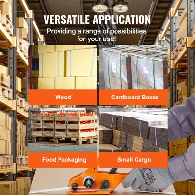 VEVOR Banding Strapping Kit With Strapping Tensioner Tool, Banding Sealer Tool, 3280 Ft Length PP Band, 1000 Metal Seals, Pallet Packaging Strapping 6 VEVOR Banding Strapping Kit With Strapping Tensioner Tool, Banding Sealer Tool, 3280 Ft Length PP Band, 1000 Metal Seals, Pallet Packaging Strapping - Image 6