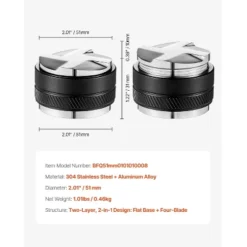 VEVOR Coffee Distributor 51mm, 2-in-1 Adjustable Espresso Distributor With Fan-Shaped Base, Coffee Distributor 304 Stainless Steel, Black -Aesthtic Interiors GUEST 07a5f430 06eb 4cf1 9759 532422a7d38d