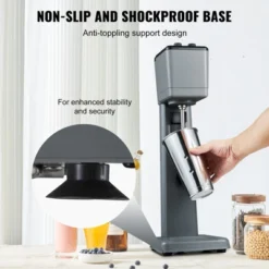 VEVOR Milkshake Maker Machine, 375W Commercial Milk Shake Maker Mixer, Single Head Drink Mixer Blender Machine, 3-Speed Milkshake Blender, Gray -Aesthtic Interiors GUEST 07b22aa2 3b36 4f5d 9b2c 701df14a3681