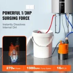 VEVOR Tankless Water Heater Flushing Kit, Includes Efficient Pump & 5 Gallon Pail & 2 Hoses & Descaling Powder, Orange -Aesthtic Interiors GUEST 07f67939 a4d5 443c b5d1 cdb3cf0c8114
