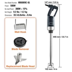 VEVOR Commercial Immersion Blender, 500 Watt Heavy Duty Hand Mixer, Variable Speed Kitchen Stick Mixer With 304 Stainless Steel Blade 14 VEVOR Commercial Immersion Blender, 500 Watt Heavy Duty Hand Mixer, Variable Speed Kitchen Stick Mixer With 304 Stainless Steel Blade -Aesthtic Interiors GUEST 082d7294 325a 4112 83e4 c4b35c93e9b4