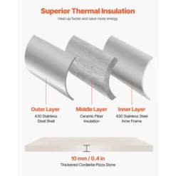 VEVOR Pizza Oven Outdoor, 12" Pellet Pizza Oven, Portable Pizza-Stove With Built-in Thermometer, Wood Fired Stainless Steel Pizza-Maker, Silver -Aesthtic Interiors GUEST 083912ae 2125 4b3c 88c0 f5491c3ae225