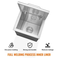 VEVOR Drop In Ice Chest, 14"L X 12"W X 18"H Stainless Steel Ice Cooler, Commercial Ice Bin With Hinged Cover, 40 Qt Outdoor Kitchen Ice Bar -Aesthtic Interiors GUEST 08510fba bad7 421f a887 1a9dba0a60b0