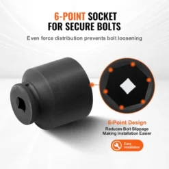 VEVOR Axle Nut Impact Socket Set, 1/2" Drive 6-Point 4-Piece SAE Spindle Nut Socket Set, CR-MO Heat Treated Large Socket Set With Storage Case Black -Aesthtic Interiors GUEST 08e2ccde d995 42a5 b307 32f1041c100c