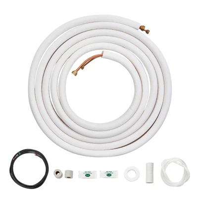 VEVOR 25FT Mini Split Line Set,1/4" & 3/8" O.D Copper Pipes Tubing And Triple-Layer Insulation,for Air Conditioning Or Heating Pump Equipment, White 8 VEVOR 25FT Mini Split Line Set,1/4" & 3/8" O.D Copper Pipes Tubing And Triple-Layer Insulation,for Air Conditioning Or Heating Pump Equipment, White - Image 8
