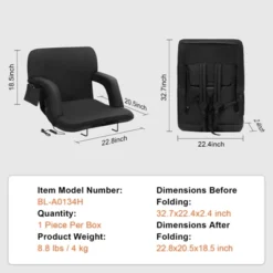VEVOR Double Heated Stadium Seat With Back Support, 3 Level Heating Wide Bleacher Seat, Folding Portable Padded Reclining Chair -Aesthtic Interiors GUEST 09712dcf 4a43 4616 860c c834337d839a