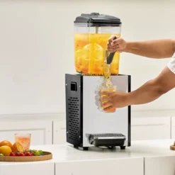 VEVOR Commercial Beverage Dispenser, 12 L / 12.7 QT Juice Dispenser, 246W 304 Stainless Steel Food Grade Ice Tea Drink Machine