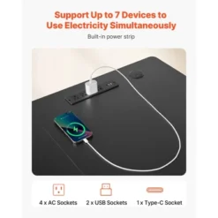 VEVOR L Shaped Desk,Electric Adjustable Height Corner Gaming Desk With Dual Hooks And Wheels, Heavy Duty Carbon Steel L-Shaped Computer Table, Black 11 VEVOR L Shaped Desk,Electric Adjustable Height Corner Gaming Desk With Dual Hooks And Wheels, Heavy Duty Carbon Steel L-Shaped Computer Table, Black -Aesthtic Interiors GUEST 0a14a563 fc8a 4217 8cac c4b8da71d1bd