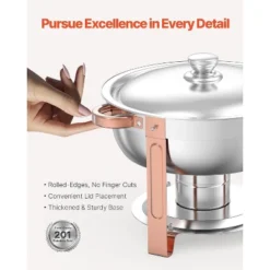 VEVOR Chafing Dish Buffet Set, 5 Qt 4 Pack, Stainless Steel Chafer With 4 Full Size Pans, Round Catering Warmer Server With Lid Water Pan,Rose Gold -Aesthtic Interiors GUEST 0a5a7335 54dc 4c14 b603 4d43090a0bc4