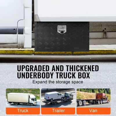 VEVOR Underbody Truck Box, 36" X 17" X 18" Pickup Storage Box, Heavy Duty Aluminum Diamond Plate Tool Box With Lock And Keys 2 VEVOR Underbody Truck Box, 36" X 17" X 18" Pickup Storage Box, Heavy Duty Aluminum Diamond Plate Tool Box With Lock And Keys - Image 2