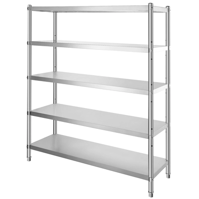 VEVOR Storage Shelf, 5-Tier Storage Shelving Unit, Stainless Steel Garage Shelf, 70.9 X 17.7 X 70.9 Inch Heavy Duty Storage Shelving, Silver 8 VEVOR Storage Shelf, 5-Tier Storage Shelving Unit, Stainless Steel Garage Shelf, 70.9 X 17.7 X 70.9 Inch Heavy Duty Storage Shelving, Silver - Image 8