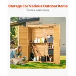 VEVOR Outdoor Storage Shed With Waterproof Roof And Metal Frame, Double Lockable Doors Garden Tool Shed Storage House Cabinet, 55"x67.5" 10 VEVOR Outdoor Storage Shed With Waterproof Roof And Metal Frame, Double Lockable Doors Garden Tool Shed Storage House Cabinet, 55"x67.5" -Aesthtic Interiors GUEST 0b270195 6d3a 4a9e 8132 1e26fbfdf8c8