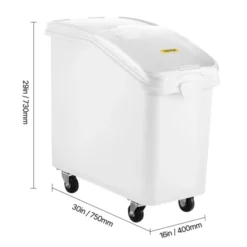 VEVOR Rice Storage Container, 27Gallon/100L Capacity Large Dog Food Dispenser Bin, Kitchen Ingredient Grain Cereal Flour Bin, 1 Pack, White -Aesthtic Interiors GUEST 0b5c140e 3343 4900 b90c 527a8db44976