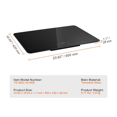 VEVOR Electric Warming Tray, Food Warming Trays For Buffet, Warming Trays With Adjustable Temperature Control, Portable Tempered Glass Food Warmer 7 VEVOR Electric Warming Tray, Food Warming Trays For Buffet, Warming Trays With Adjustable Temperature Control, Portable Tempered Glass Food Warmer - Image 7