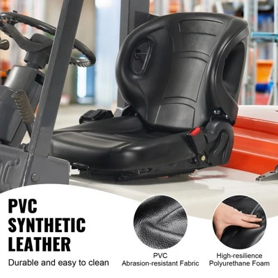 VEVOR Universal Forklift Seat,Tractor Seat With Adjustable Angle Back, Micro Switch And Seatbelt,Wrap-around Forklift Seat, Black 6 VEVOR Universal Forklift Seat,Tractor Seat With Adjustable Angle Back, Micro Switch And Seatbelt,Wrap-around Forklift Seat, Black - Image 6