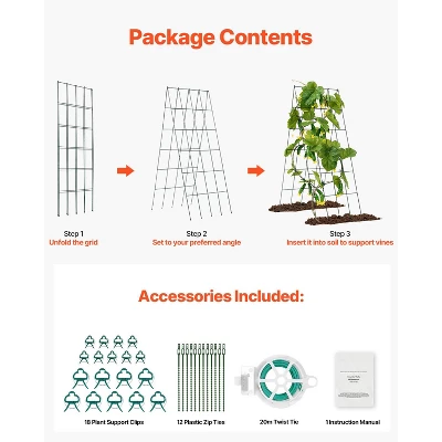 VEVOR Cucumber Trellis For Climbing Plants, 39" X 32" Foldable Cucumber Trellis Set With Twist Ties, Metal Garden Trellis For Raised Bed 6 VEVOR Cucumber Trellis For Climbing Plants, 39" X 32" Foldable Cucumber Trellis Set With Twist Ties, Metal Garden Trellis For Raised Bed - Image 6