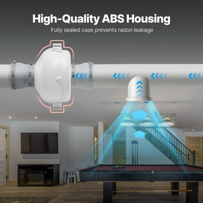 VEVOR 4 To 4.5 Inch Radon Mitigation Fan System, Quiet 190 CFM Radon Mitigation Kit With 2 Couplers, Waterproof Radon Fan, White 6 VEVOR 4 To 4.5 Inch Radon Mitigation Fan System, Quiet 190 CFM Radon Mitigation Kit With 2 Couplers, Waterproof Radon Fan, White - Image 6