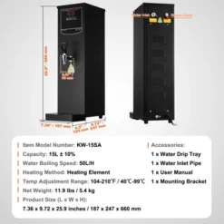 VEVOR Commercial Water Boiler, Electric Hot Water Dispenser With 316 Stainless Steel Heating Tube, 1500W Step-by-step Fast Heating 50L Per Hour -Aesthtic Interiors GUEST 0d23f085 4aab 45b7 81e8 ae19b5a00d30