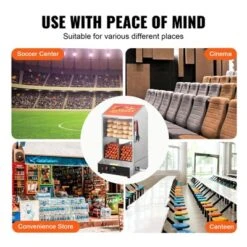 VEVOR Hot Dog Steamer, 39QT, 2-Tier Hot Dog Hut Steamer, 86℉~185℉ Temperature Control, Electric Bun Warmer With Tempered Glass Slide Doors -Aesthtic Interiors GUEST 0d70b471 33b3 4275 a846 7510a640543d