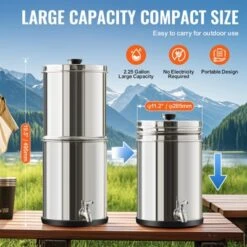 VEVOR Gravity-fed Water Filter System, 2.25G 304 Stainless-Steel Countertop System, Water Filtration System, Reduces Lead And Up To 99% Of Chlorine -Aesthtic Interiors GUEST 0d9ee0e2 9948 4504 952e 2b953f940ac1